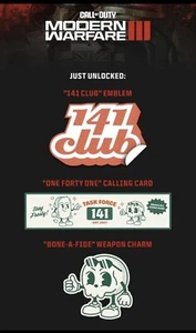 141 Club Bundle Bone Fide Weapon Charm Call of Duty Modern Warfare III MW3 MWIII - Picture 1 of 3