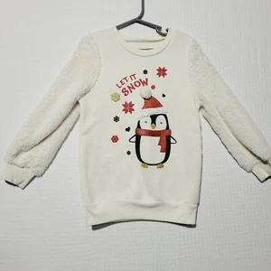 Girl's Size 6 Christmas Let It Snow Soft White Winter Sweater Comfy - Picture 1 of 5