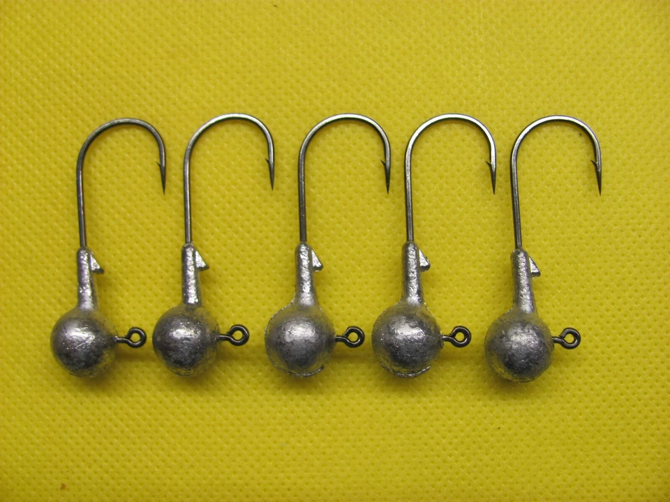 SET 5 BKK JIGKÖPFE ULTRA SPITZE HAKEN FÜR GUMMIFISCHE HECHT ZANDER BARSCH KÖDER - Bild 1 von 1