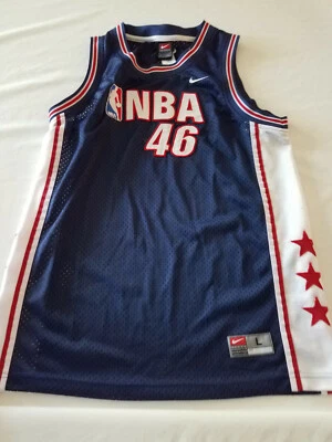 NIKE NBA 46 BOYS YOUTH NAVY BASKETBALL ALLSTAR STITCHED JERSEY LARGE 16/18 - Image 1 of 4