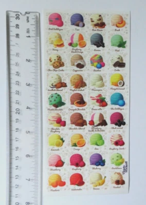 Violette Collection - ICE CREAM FLAVORS - 1 Sheet NEW Stickers #C183 - Image 1 of 2