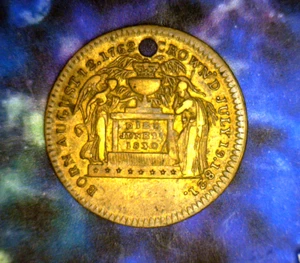 1830 Great Britain King George IV Memorial Funeral Medal. Brass.   Scarce. - Picture 1 of 6