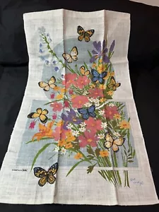 Toalla de té de lino puro de colección Bob Goryl botánica de lote antiguo años 60 excelente - Imagen 1 de 11