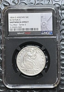 1854 0 ARROWS SS REPUBLIC 50 CNGC Grade SHIPWRECK EFFECT VaultBox - Series 5 - Picture 1 of 6