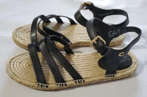 Coach Espadrilles Sandals Carissa Size 6.5 B C2794 Black - Picture 1 of 5