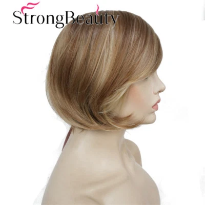 Женские короткие прямые парики Bob клубничная блондинка смесь натуральные синтетические парики - Изображение 1 из 3