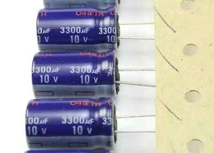 10pcs Panasonic M 3300uF 10v 85C Radial Electrolytic Capacitor - Picture 1 of 2