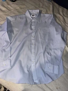 Men’s Size Large 615 Collection Silk Touch Grey Button Long Sleeve Dress Shirt - Picture 1 of 7