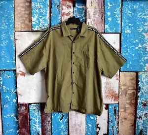 Camicia Uomo No Boundaries Maniche Corta Collo Collo 2XLARGE Oliva USATA - Foto 1 di 10