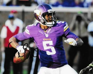 Foto firmada por Teddy Bridgewater de los Minnesota Vikings 8x10 certificado de autenticidad 34 - Imagen 1 de 1