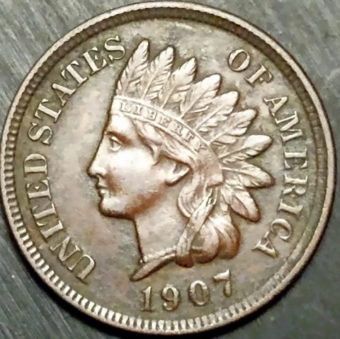 1907-P (STRIKE THRU MINT-ERROR!} INDIAN HEAD PENNY! **WOW-FREE SHIPPING* #4133 Cover