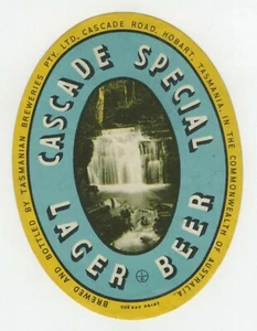 Seltenes Bieretikett Altes Label Cascade Lager Tassie, Australia, Down under - Bild 1 von 2