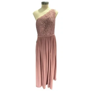 Azazie Demi One Shoulder Kleid Spitze Mieder Abendkleid Brautjungfer Mauve Größe A10 - Bild 1 von 11