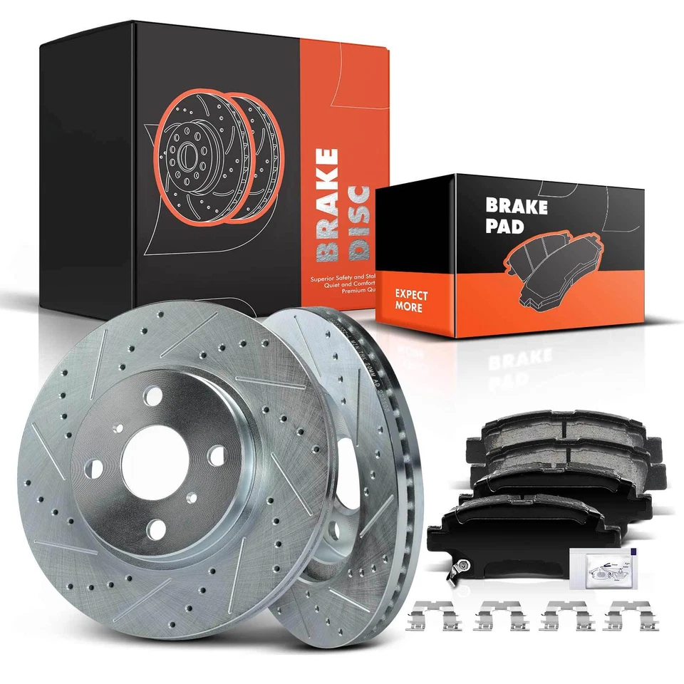 Nuevo rotor de freno delantero perforado y pastilla de freno para Scion xA xB 2004 2005-2006 L4 1,5 L Foto 1 de 4