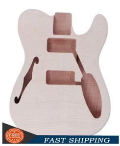 Halbhohler F-Loch E-Gitarrenkörper Mahagoniholz Flammenahornfurnier Gitarre - Bild 1 von 7