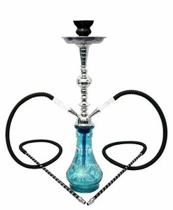 2 hose 21" Sky Hookah shisha nargila bar narguile pipe glass sale Vase new - Picture 1 of 7