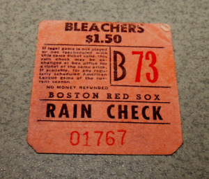Boston Red Sox 7/6/1976 Bleacher Ticket Stub Fergie Jenkins CG SHO 4 Hitter