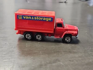 VINTAGE TOY CAR Tomica 16 Red Nissan Diesel Moving Van & Storage 1:102 Scale - Picture 1 of 6