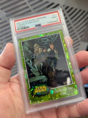 2022 Topps Star Wars Sapphire #111 Chewie & Han Solo! Peridot 61/75 🚨PSA 9 - Image 1 of 4