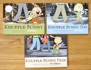 Complete Set 1-3 KNUFFLE BUNNY Books Mo Willems Too & Free HBDJ VGC L2 - Picture 1 of 2