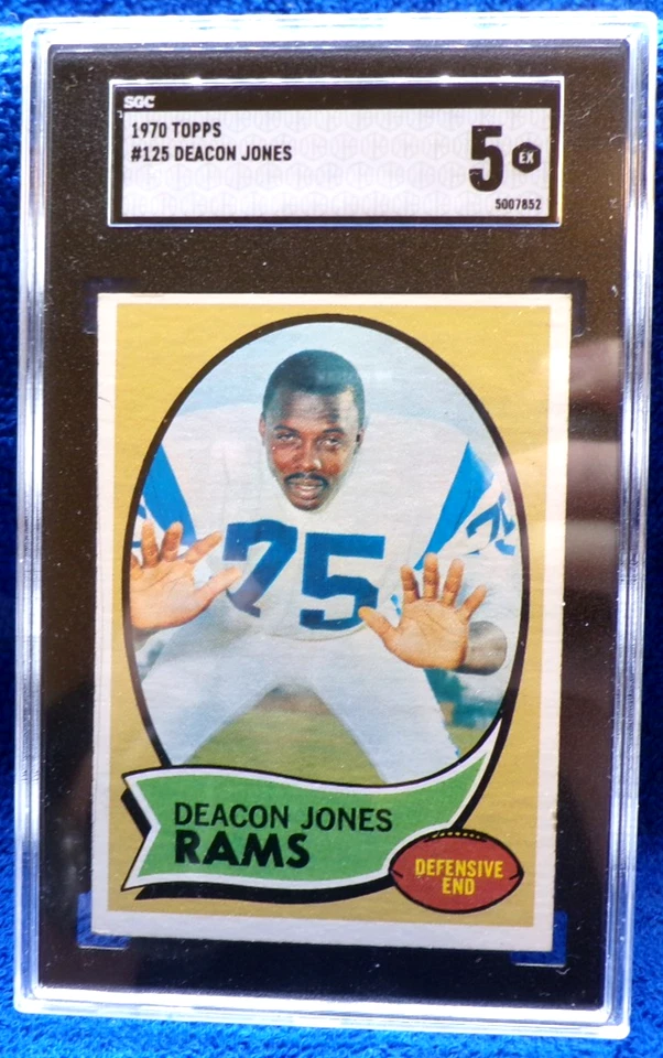 1970 Topps Football Card #125 Deacon Jones Los Angeles Rams- Fearsome Foursome - Image 1 of 2