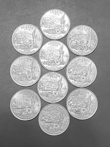 2008-P & D ~ Arizona Quarters ~ 1 LOT of 10 each coin has Gold Toning - Picture 1 of 2