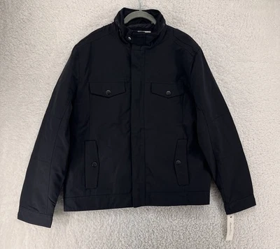 Kenneth Cole New York Jacket Men's L Black Motorcycle Trucker Biker Outerwear - Image 1 of 4
