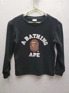 A BATHING APE Generals Crewneck Sweatshirt Black Size Small Bape - Picture 1 of 9