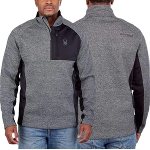Spyder NWT Men's Half Zip Sweater Gait Knit Pullover Sweater Jacket Size L - Picture 1 of 9