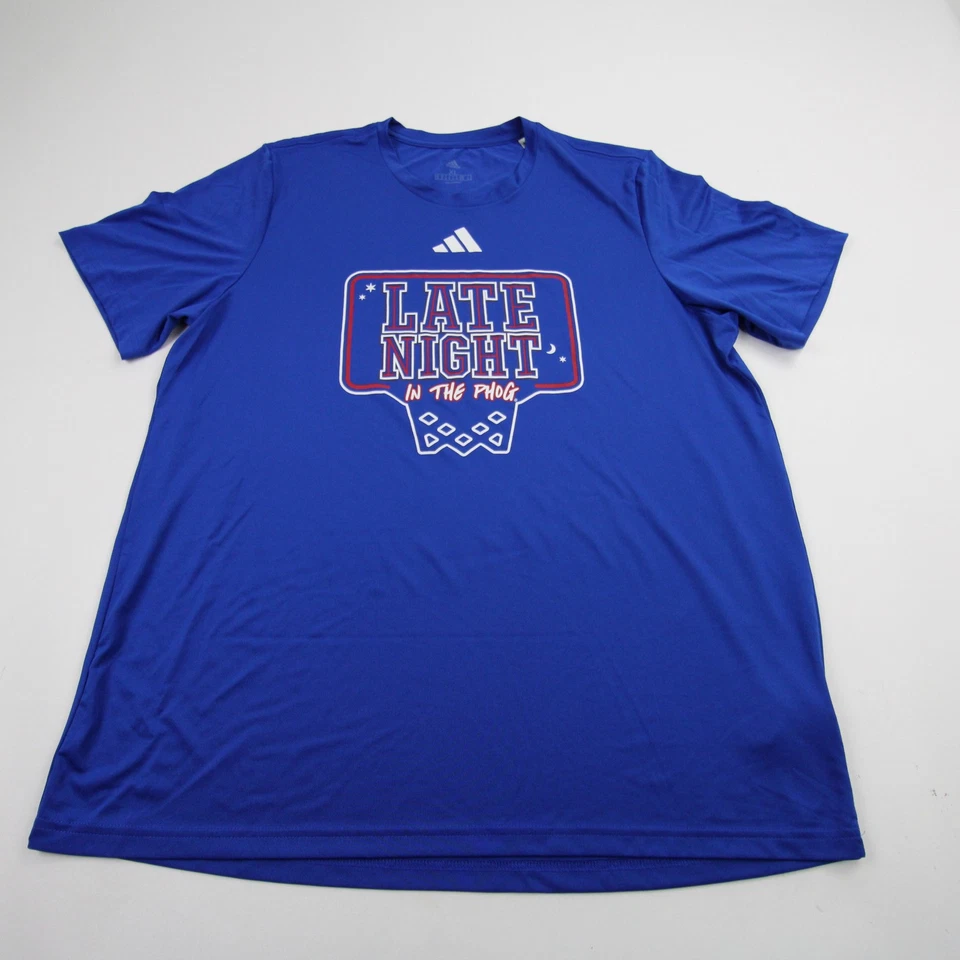 Kansas Jayhawks adidas Short Sleeve Shirt Men's Blue Used - Image 1 of 1