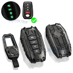 Black Heavy Duty Key Fob Case Protector Keychain For Toyota Tundra Venza Sequoia - Foto 1 di 15