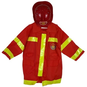 Halloween dress up firemans red coat helmet childs one size - Picture 1 of 16