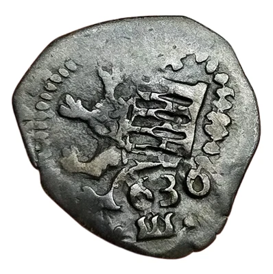 1636 and 1655 Coin Maravedis Spanish Empire Counterstamp Countermark Pirate Era - Image 1 of 4