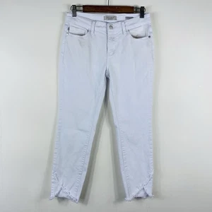Judy Blue Größe 29 9 ausgefranster Tulpensaum Mid Rise Straight Fit Crop Jeans weiß - Bild 1 von 8