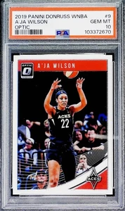 Panini Donruss Optic WNBA #9 2019 A'ja Wilson Las Vegas Aces PSA 10 gemas como nuevo - Imagen 1 de 2