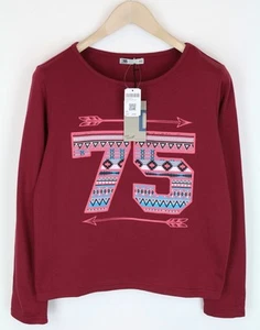 BLACK OUT Red Sweatshirt XS Cotton Blend Pullover Women's Dnn Denim Long Sleeve - Picture 1 of 9