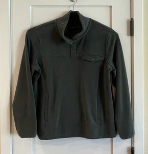 32 Degrees Heat Womens Button Snap Fleece Pullover Forest Green Outdoor Nature L - Picture 1 of 11