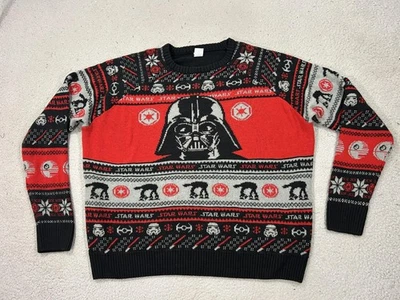 Suéter Star Wars masculino 3XL preto vermelho Darth Vader malha pulôver Natal feio - Imagem 1 de 4