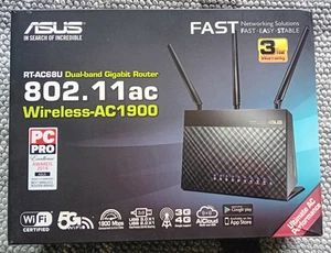 ASUS RT-AC68U Wireless-AC1900 Dual Band Gigabit Router - w pudełku - Zdjęcie 1 z 6