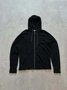 JAMES PERSE Black Full Zip Hoodie Sweatshirt Mens Size 3 (L) Supima Cotton Made - Picture 1 of 14