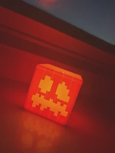 Minecraft Kürbis Teelichthalter LED Deko Halloween Lampe Würfel Pixeloptik - Bild 1 von 18