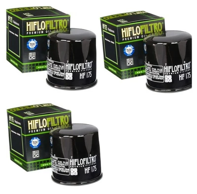 HF175 Oil Filter - Black - 3 Pack Replaces Harley 62700045 & Indian 2521421 - Image 1 of 3