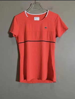 Lacoste Sport Shirt Womens 42 Coral Pink Athletic Tennis Tee TF1525 Lightweight - Image 1 of 4
