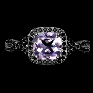 Anillo de plata de ley 925 cojín amatista 7 mm espinela piedras preciosas naturales joyería 8 - Imagen 1 de 13