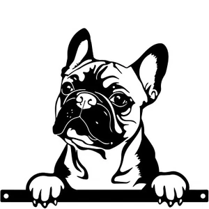 MAZE Direct Primus Metal French Bull Dog Peeking Silhouette - Picture 1 of 1