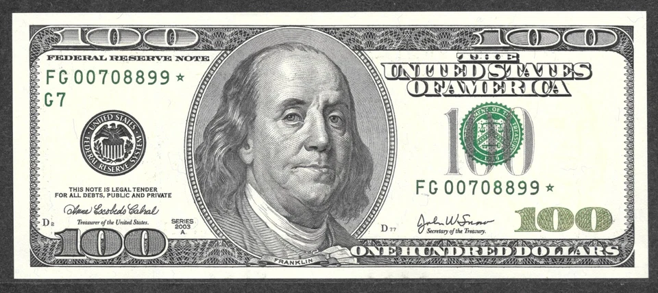 2003A $100 FG00708899* Chicago CHCU Star Note - Image 1 of 2