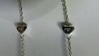 TIFFANY & Co. silver hearts thin chain Lariat necklace 8 solid  2 open hearts
