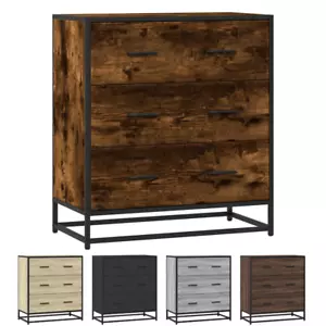 Industrielle Sideboard mit 3 Schubladen Kommode Anrichte Wohnzimmer 68x35x76cm - Bild 1 von 47