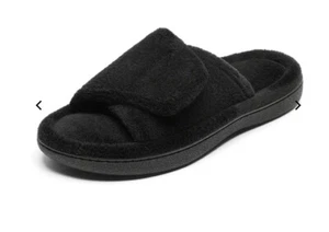 womens fuzzy slippers (Black) Size 5-6 - Picture 1 of 2