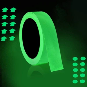 32.8 Ft X 1 Inch Glow in the Dark Tape - Luminescent Emergency Roll/Luminous Pho - Picture 1 of 12